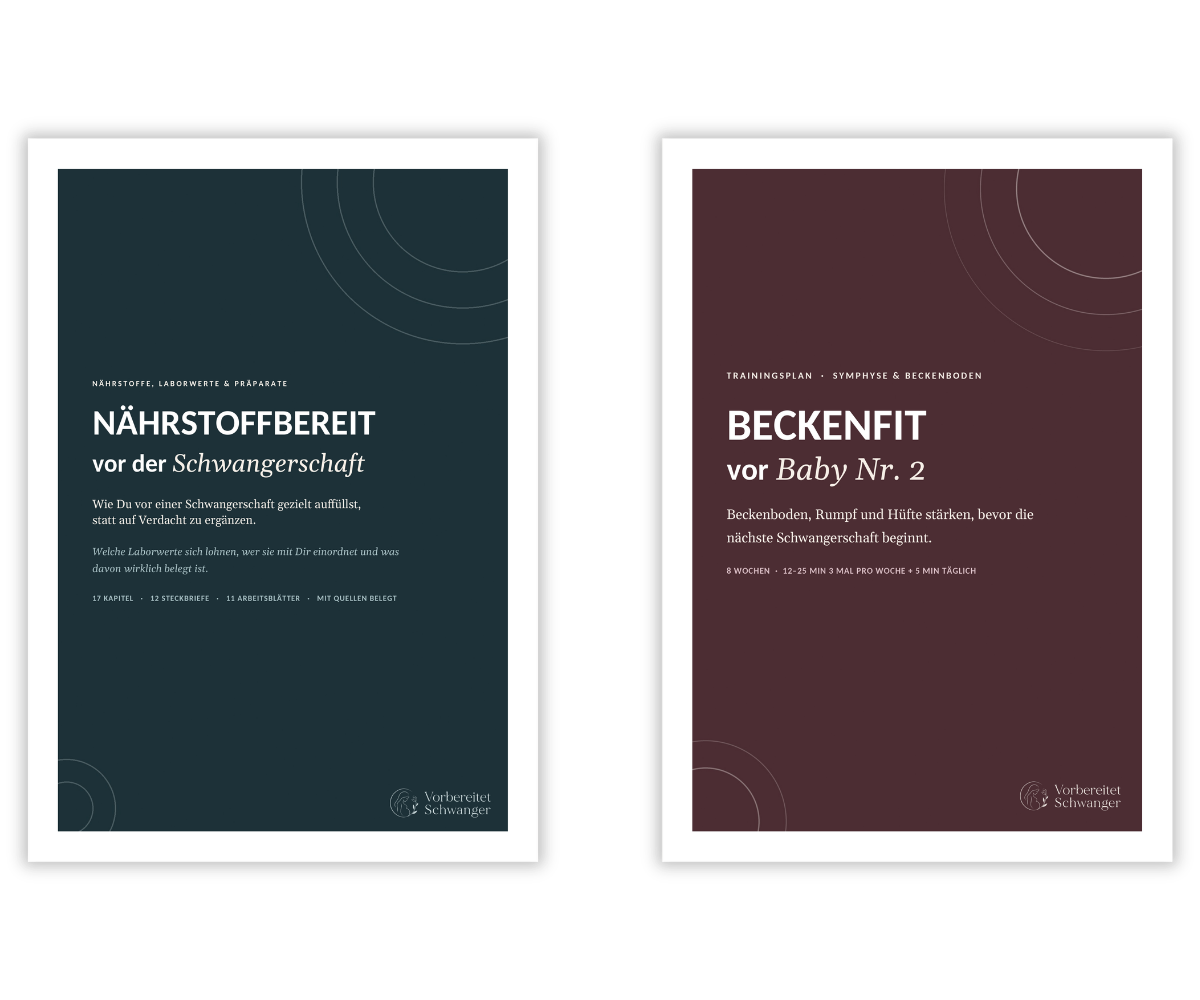 Die beiden Guides Beckenfit vor Baby Nr. 2 und Nährstoffbereit vor der Schwangerschaft